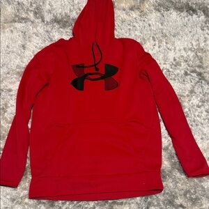 Under Armour Red Hoodie with Black Emblem